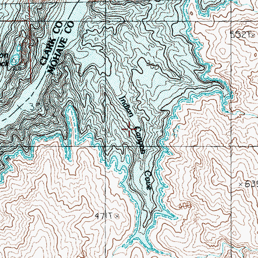 Topographic Map of Indian Canyon Cove, AZ