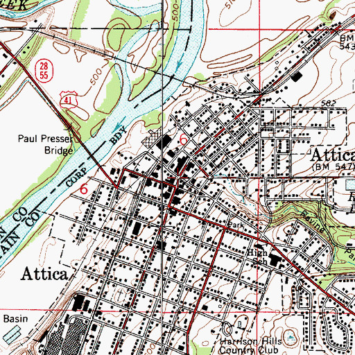 Topographic Map of Attica, IN
