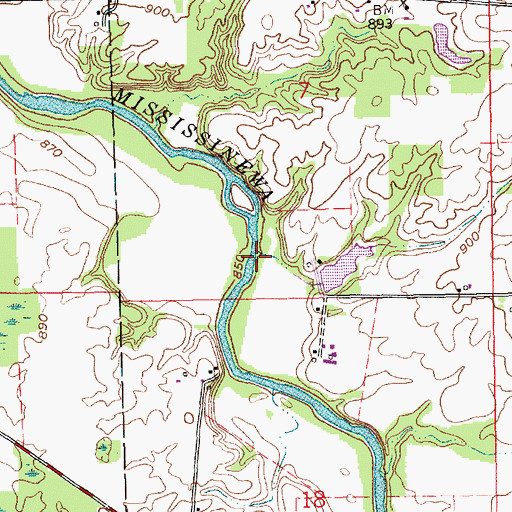 Topographic Map of Austin Run, IN