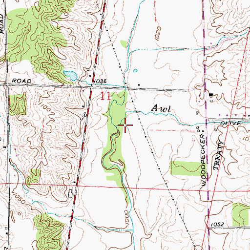 Topographic Map of Awl Branch, IN