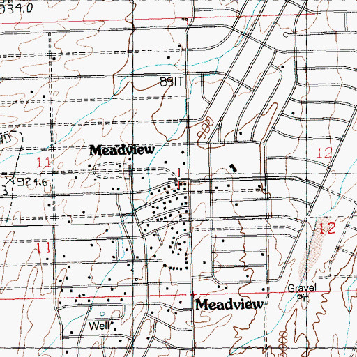 Topographic Map of Meadview, AZ