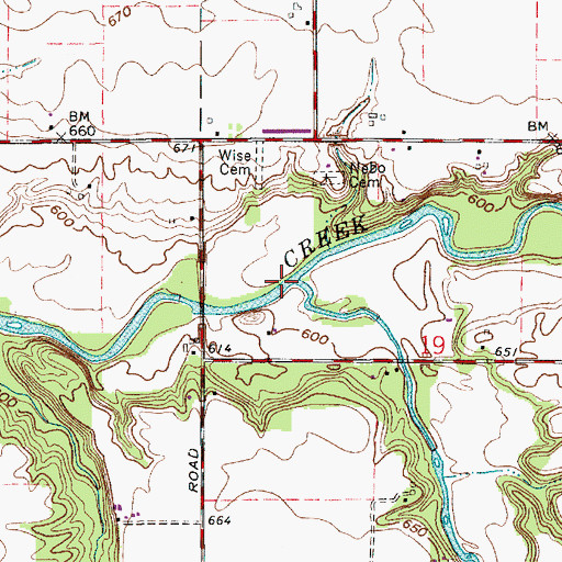 Topographic Map of Bachelor Run, IN