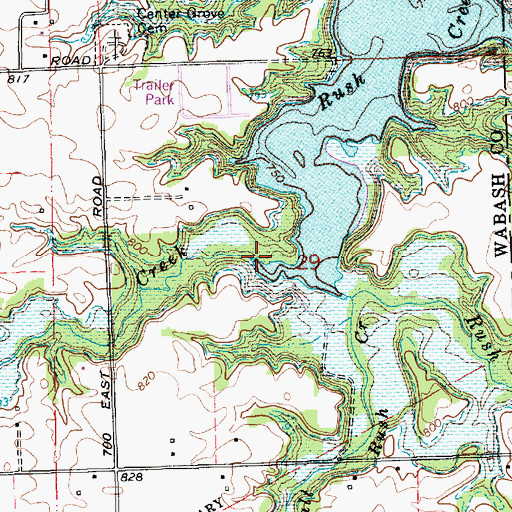 Topographic Map of Back Creek, IN