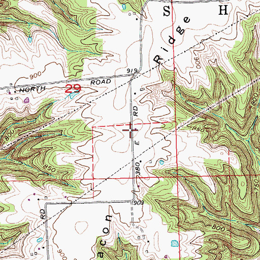 Topographic Map of Bacon Ridge, IN