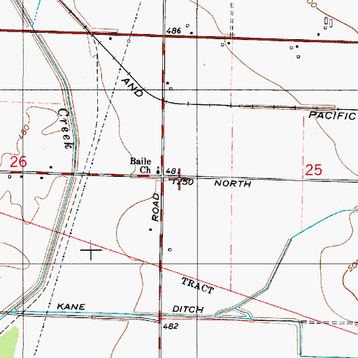 Topographic Map of Baile Church, IN