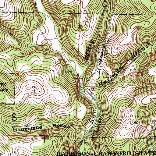 Topographic Map of Bailey Creek, IN