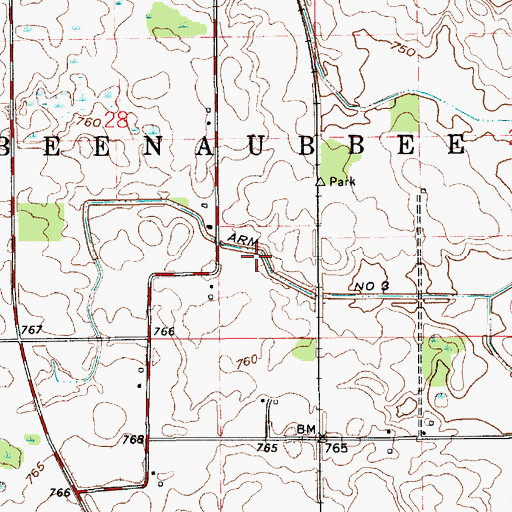 Topographic Map of Bailey Ditch Arm Number Three, IN