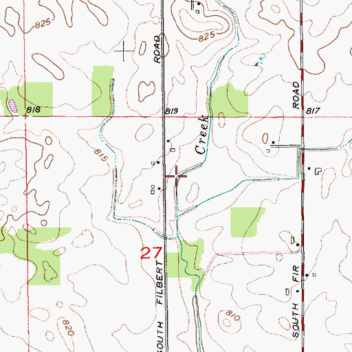Topographic Map of Bair Ditch, IN