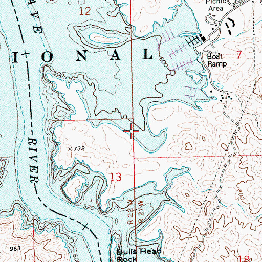 Topographic Map of Ski Cove, AZ