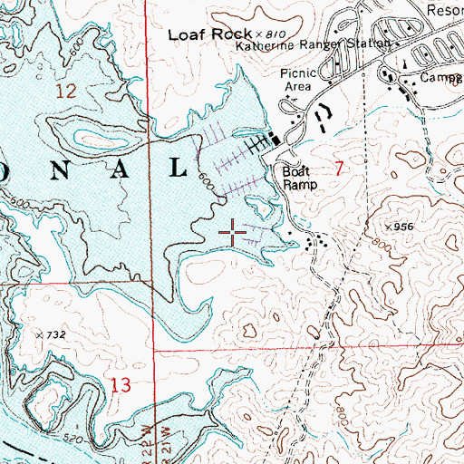 Topographic Map of Turkey Cove, AZ