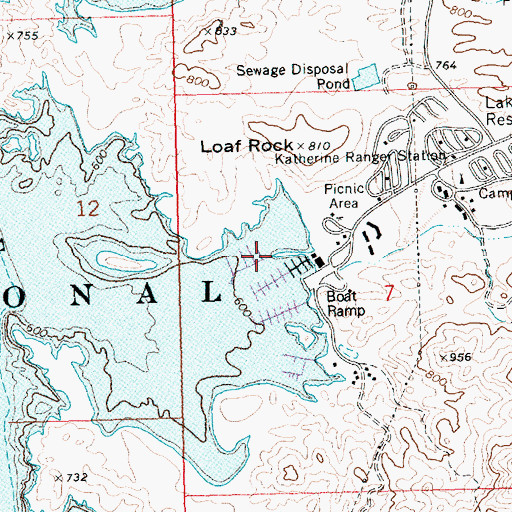 Topographic Map of Katherine Landing, AZ