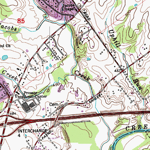 Topographic Map of Bald Knob Creek, IN