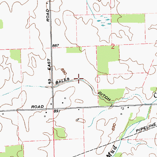 Topographic Map of Bales Ditch, IN
