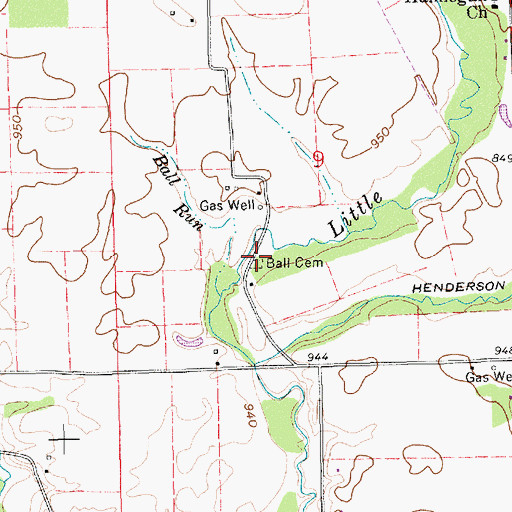 Topographic Map of Ball Cemetery, IN
