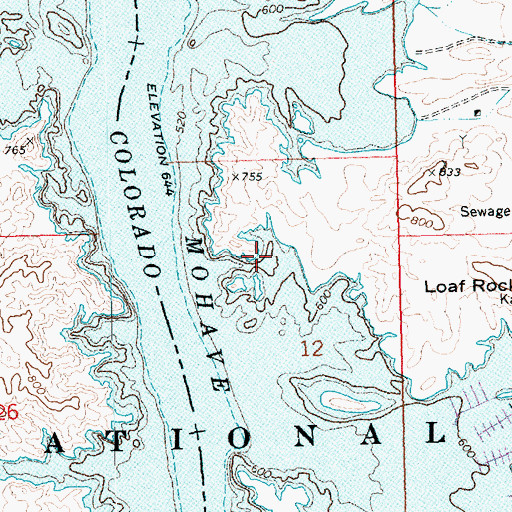 Topographic Map of Mohave Pass, AZ
