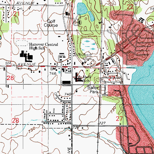 Topographic Map of Jane Horton Ball Elementary School, IN