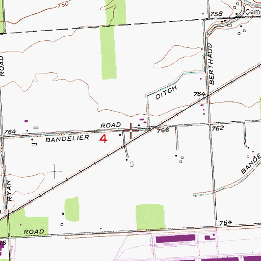 Topographic Map of Bandelier Ditch, IN