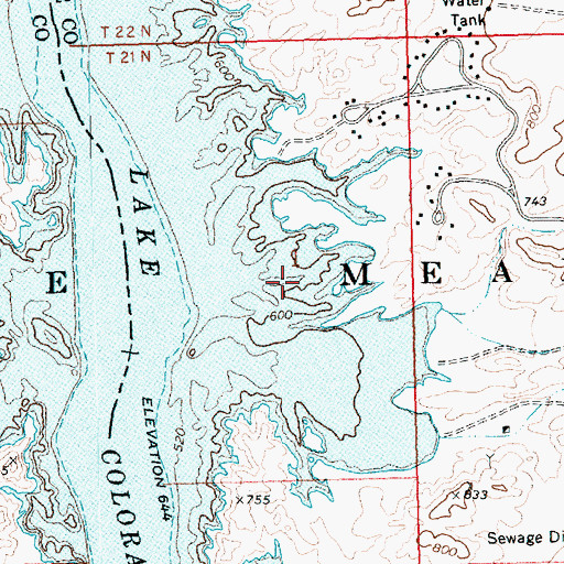 Topographic Map of Beaver Cove, AZ