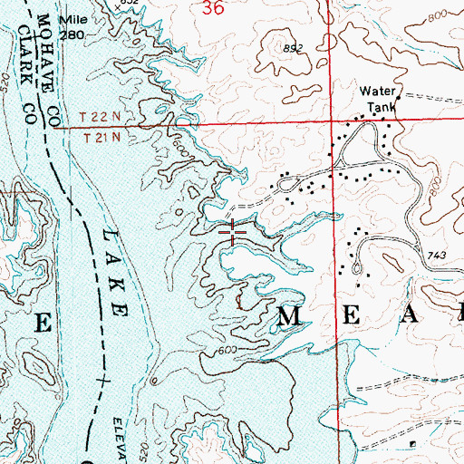 Topographic Map of Cabinsite Cove, AZ