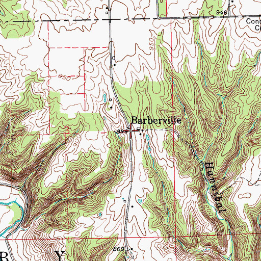 Topographic Map of Barbersville, IN