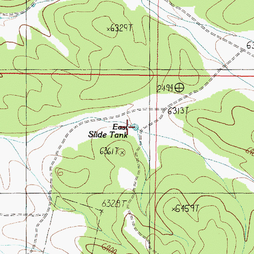 Topographic Map of East Slide Tank, AZ