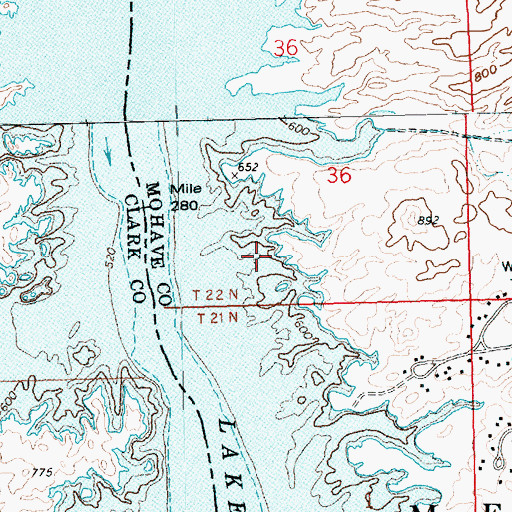 Topographic Map of Forked Coves, AZ