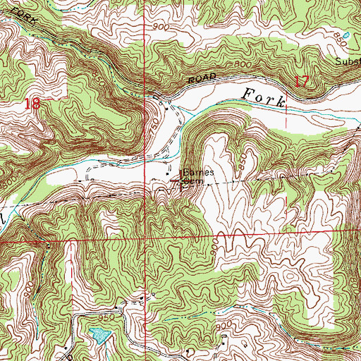 Topographic Map of Barnes Cemetery, IN
