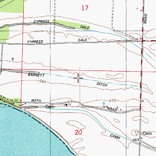Topographic Map of Barnett Ditch, IN