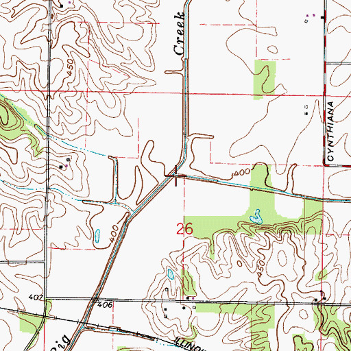 Topographic Map of Barr Creek, IN