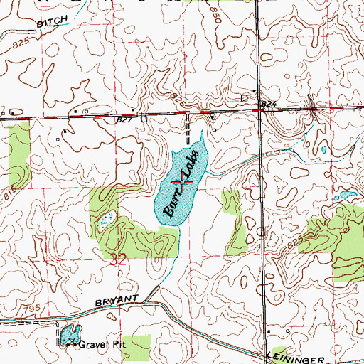 Topographic Map of Barr Lake, IN