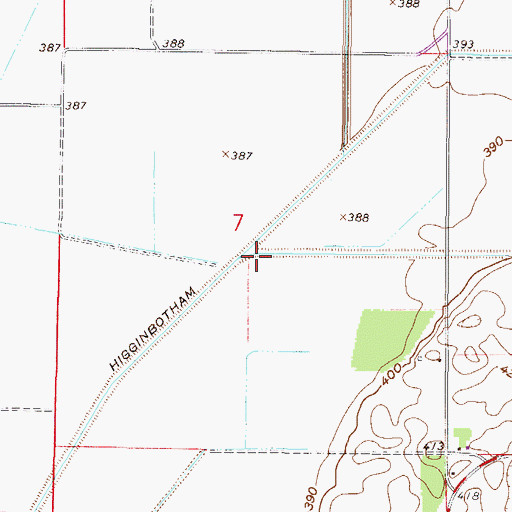 Topographic Map of Barren Creek, IN