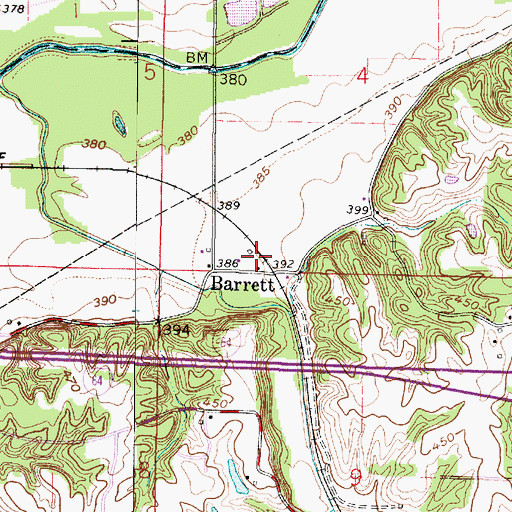 Topographic Map of Barrett, IN