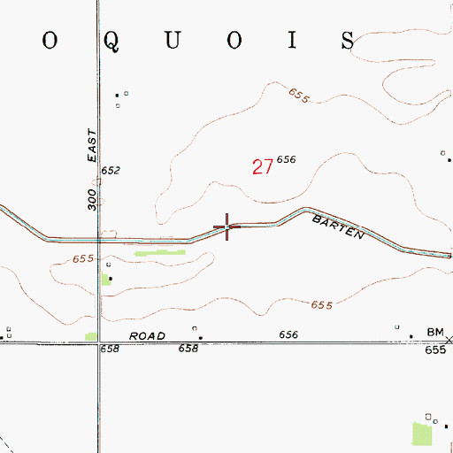 Topographic Map of Barten Ditch, IN