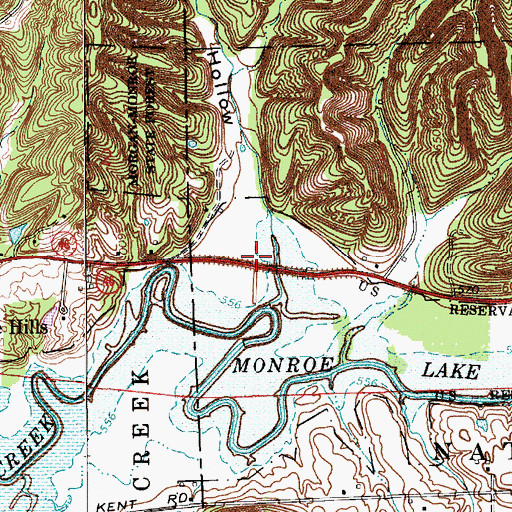Topographic Map of Bartlett Hollow, IN