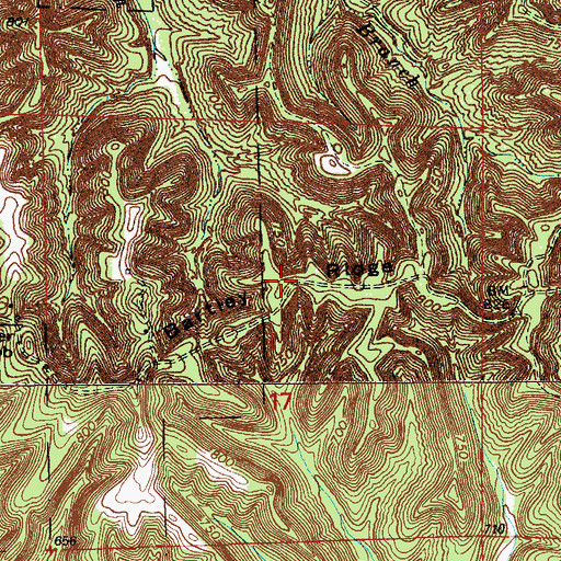 Topographic Map of Bartley Ridge, IN