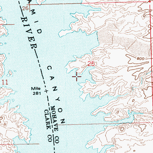 Topographic Map of Prospect Cove, AZ