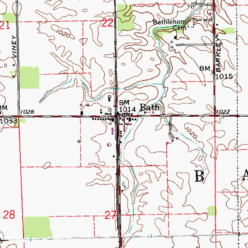 Topographic Map of Bath, IN
