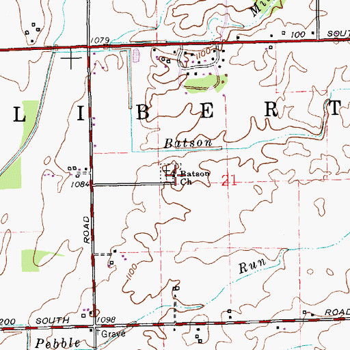 Topographic Map of Batson Church, IN