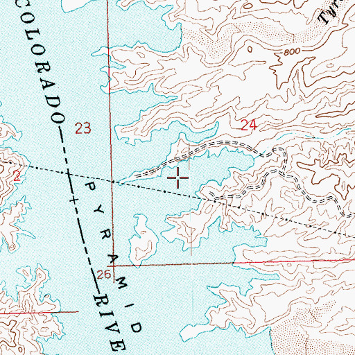 Topographic Map of Katherine Powerline Cove, AZ