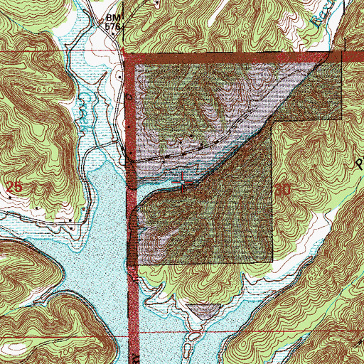Topographic Map of Baxter Branch, IN
