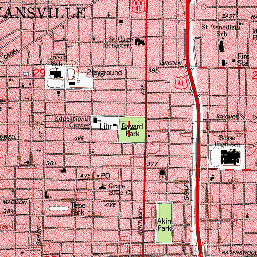 Topographic Map of Bayard Park, IN