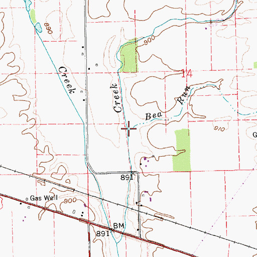 Topographic Map of Bea Run, IN