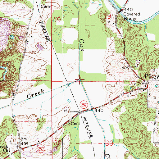 Topographic Map of Beadens Creek, IN
