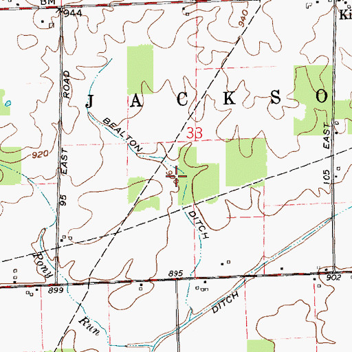Topographic Map of Bealton Ditch, IN
