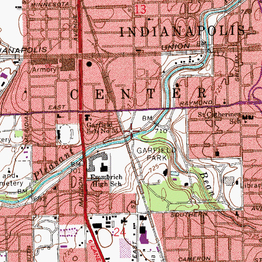 Topographic Map of Bean Creek, IN