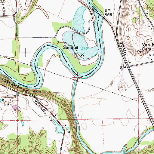 Topographic Map of Beanblossom Creek, IN