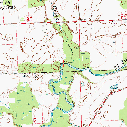 Topographic Map of Bear Creek, OH