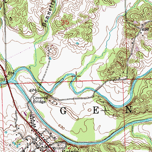 Topographic Map of Bear Creek, IN