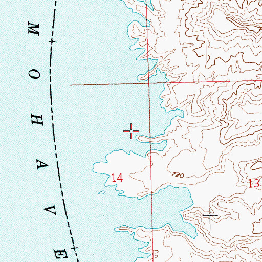 Topographic Map of Chili Pepper Cove, AZ