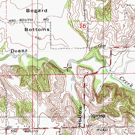 Topographic Map of Bear Hollow, IN